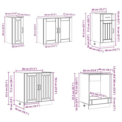 8 Piece Kitchen Cabinet Set Kalmar White Engineered Wood