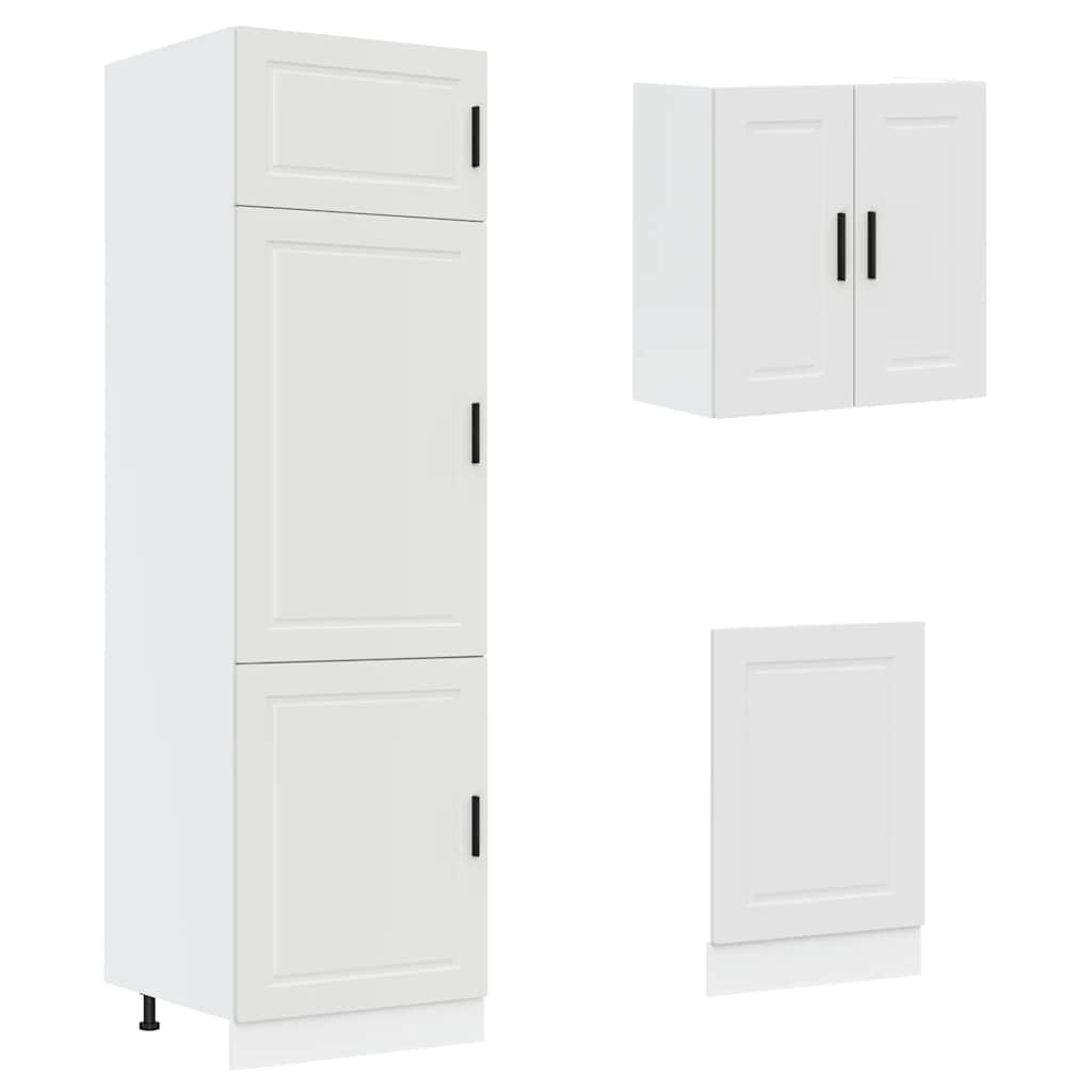 8 Piece Kitchen Cabinet Set Kalmar White Engineered Wood