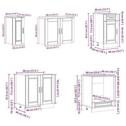 8 Piece Kitchen Cabinet Set Kalmar Grey Sonoma Engineered Wood