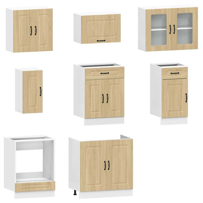 8 Piece Kitchen Cabinet Set Kalmar Sonoma Oak Engineered Wood