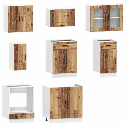 8 Piece Kitchen Cabinet Set Kalmar Old Wood Engineered Wood