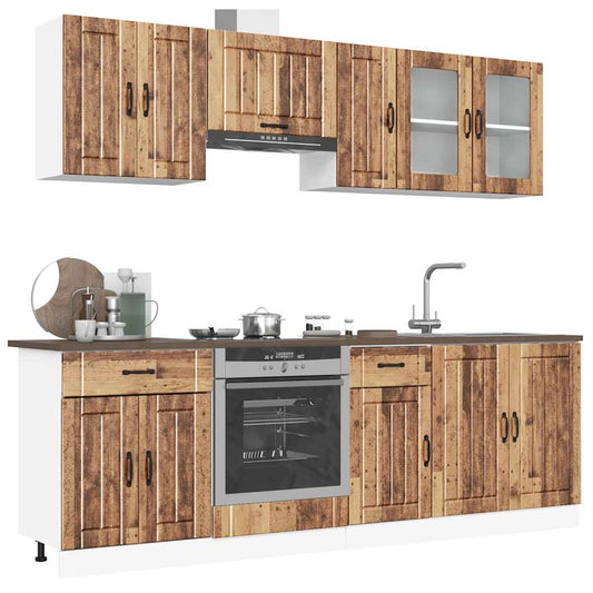 8 Piece Kitchen Cabinet Set Kalmar Old Wood Engineered Wood