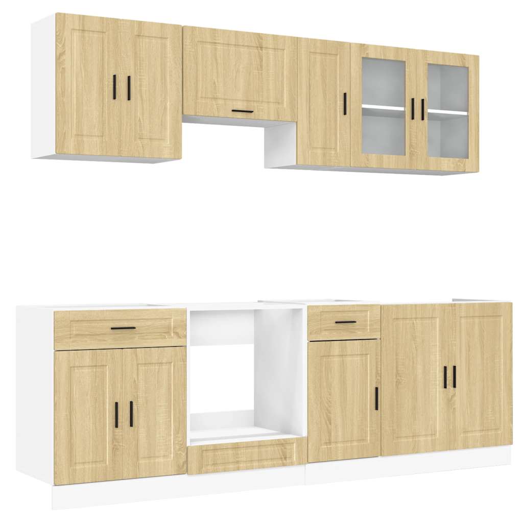 8 Piece Kitchen Cabinet Set Kalmar Sonoma Oak Engineered Wood