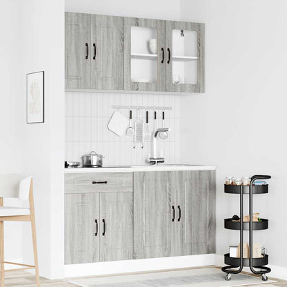 4 Piece Kitchen Cabinet Set Kalmar Grey Sonoma Engineered Wood