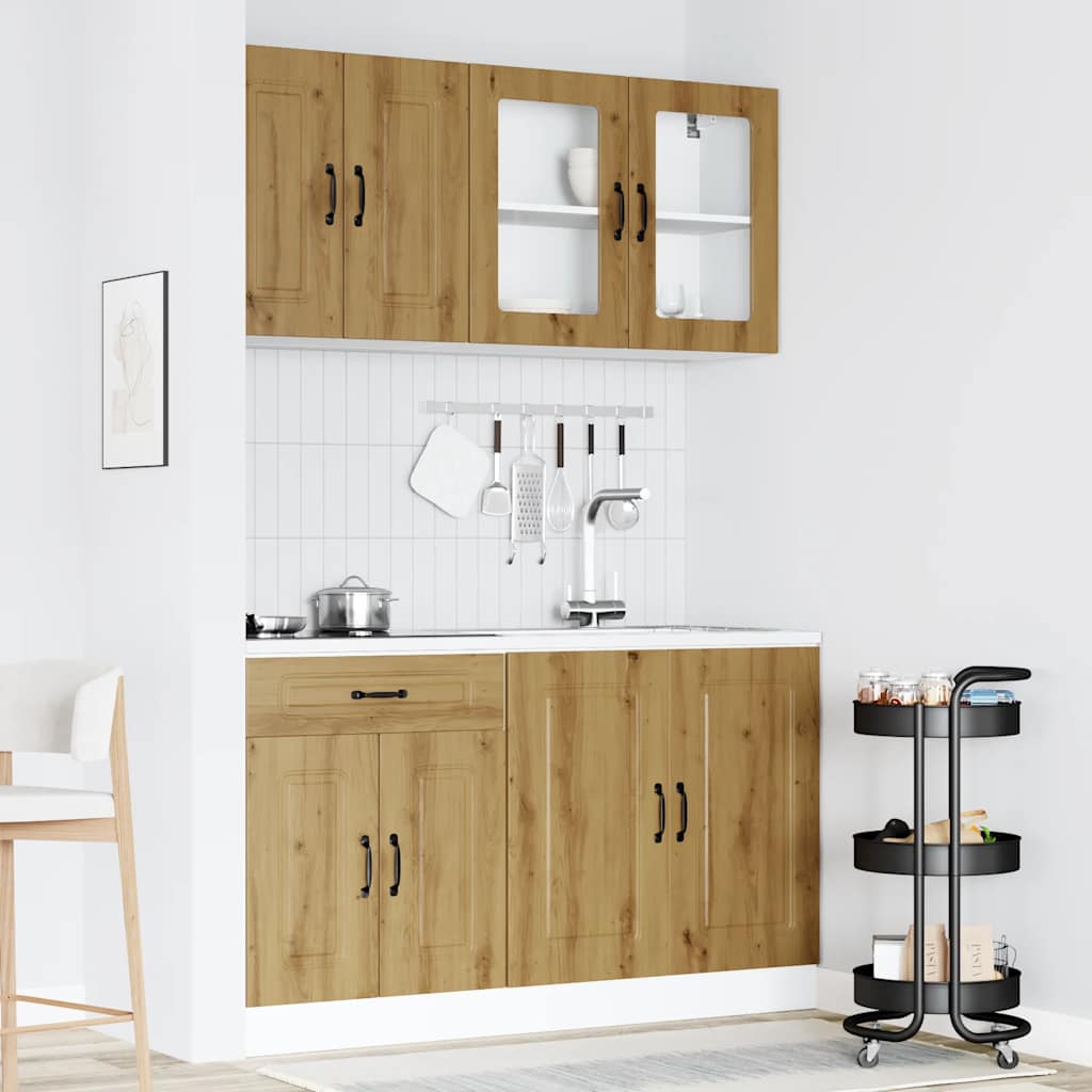 4 Piece Kitchen Cabinet Set Kalmar Artisan Oak Engineered Wood