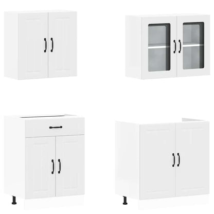 4 Piece Kitchen Cabinet Set Kalmar White Engineered Wood