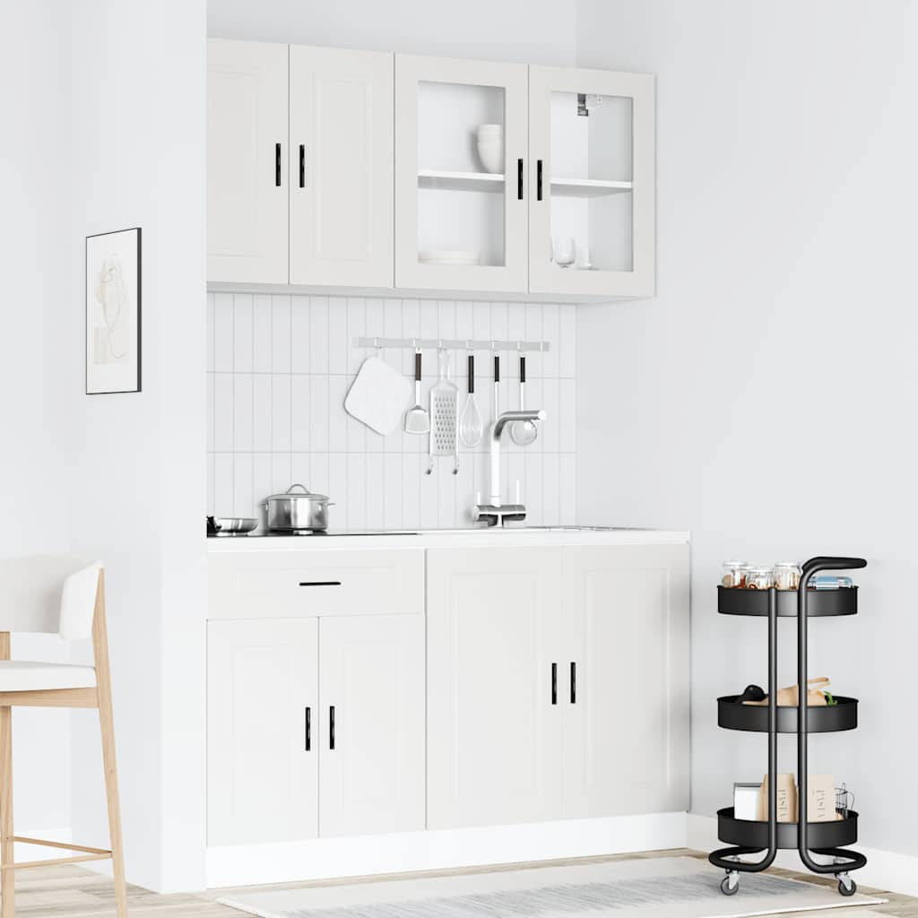 4 Piece Kitchen Cabinet Set Kalmar White Engineered Wood