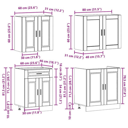 4 Piece Kitchen Cabinet Set Kalmar White Engineered Wood