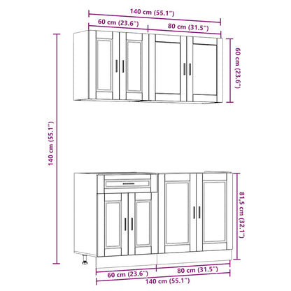 4 Piece Kitchen Cabinet Set Kalmar White Engineered Wood