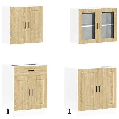 4 Piece Kitchen Cabinet Set Kalmar Sonoma Oak Engineered Wood