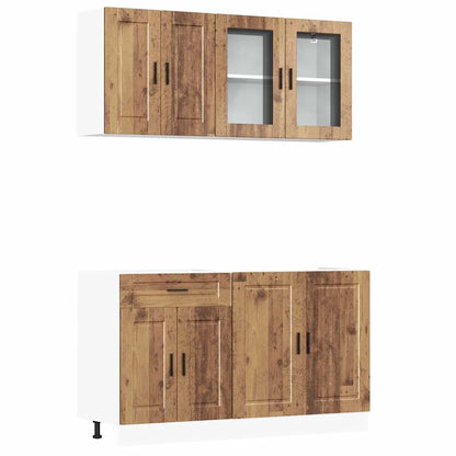 4 Piece Kitchen Cabinet Set Kalmar Old Wood Engineered Wood