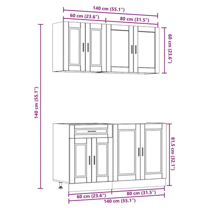 4 Piece Kitchen Cabinet Set Kalmar Old Wood Engineered Wood