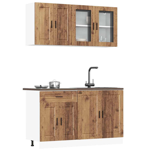 4 Piece Kitchen Cabinet Set Kalmar Old Wood Engineered Wood