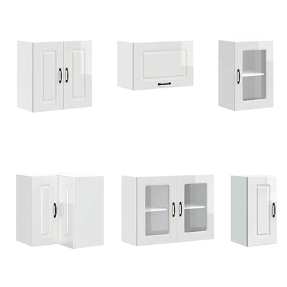 11 Piece Kitchen Cabinet Set Kalmar Gloss White Engineered Wood