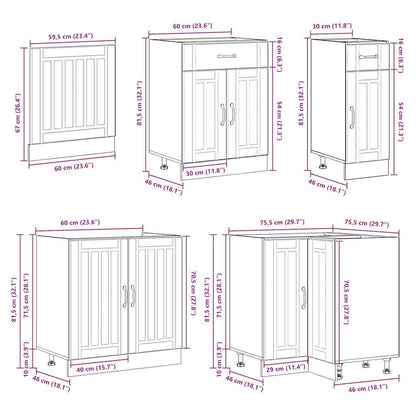 11 Piece Kitchen Cabinet Set Lucca White Engineered Wood