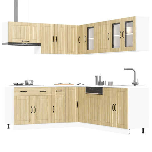 11 Piece Kitchen Cabinet Set Lucca Sonoma Oak Engineered Wood