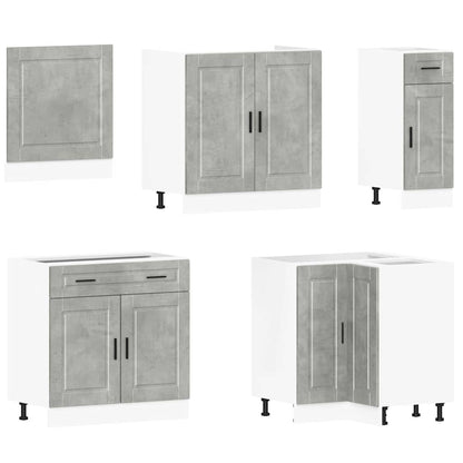 11 Piece Kitchen Cabinet Set Porto Concrete Grey Engineered Wood