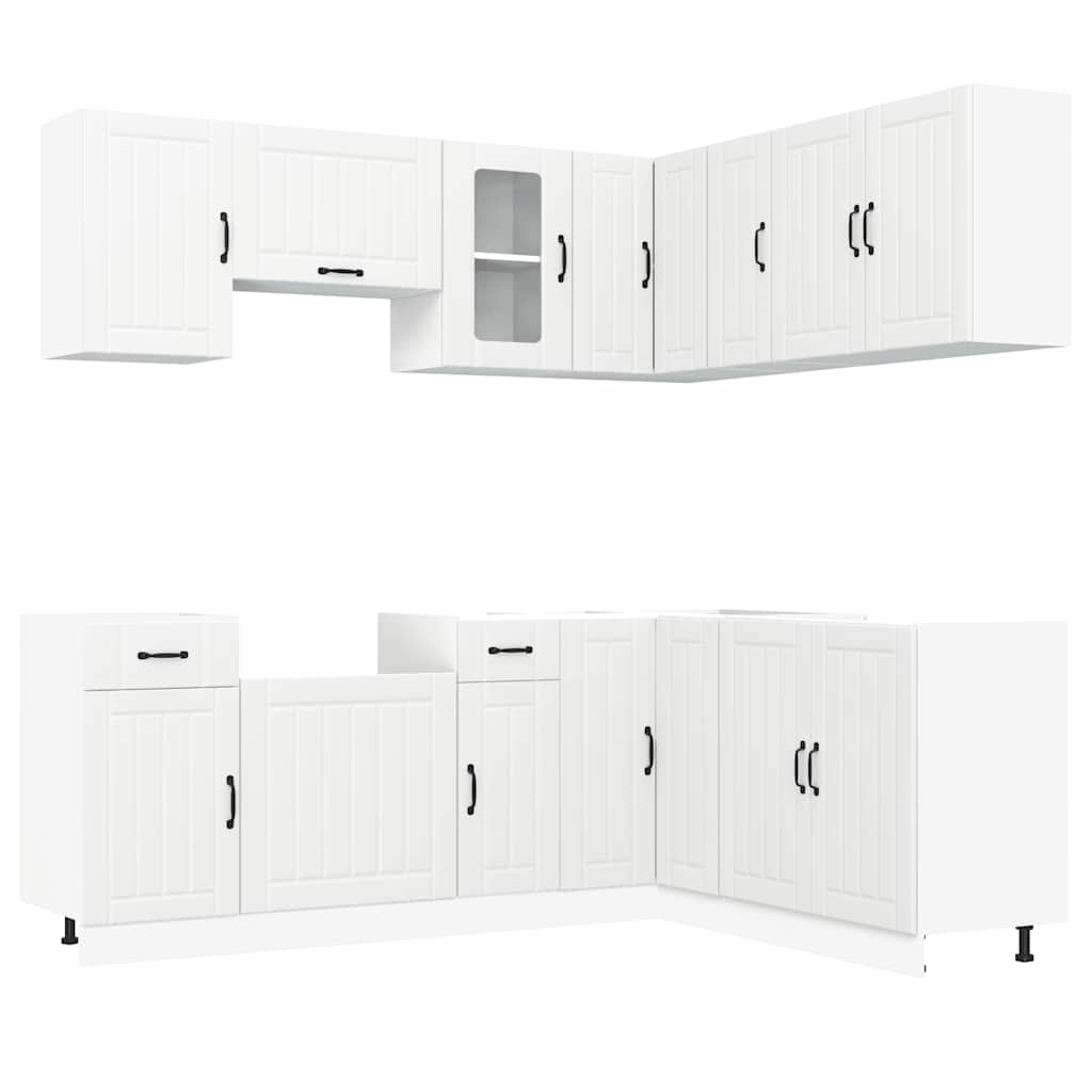 11 Piece Kitchen Cabinet Set Kalmar White Engineered Wood