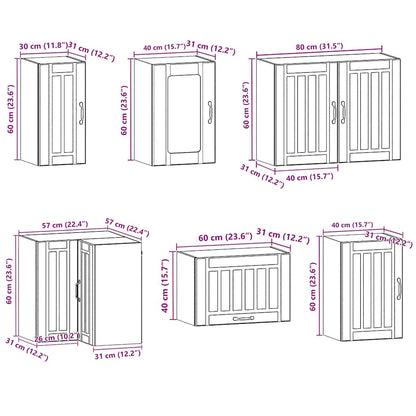 11 Piece Kitchen Cabinet Set Kalmar Gloss White Engineered Wood