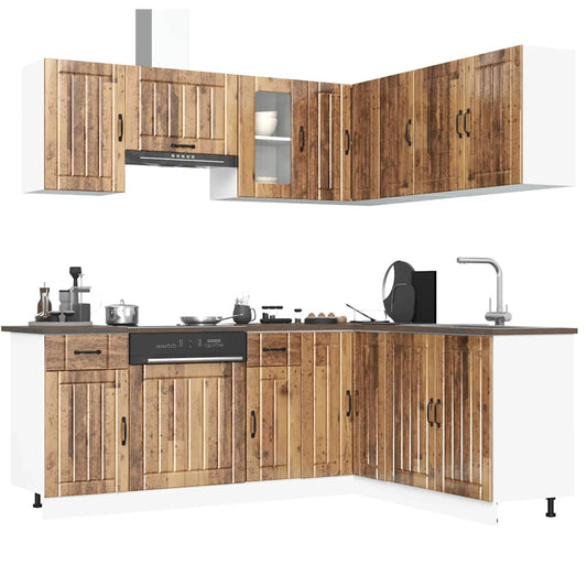 11 Piece Kitchen Cabinet Set Kalmar Old Wood Engineered Wood