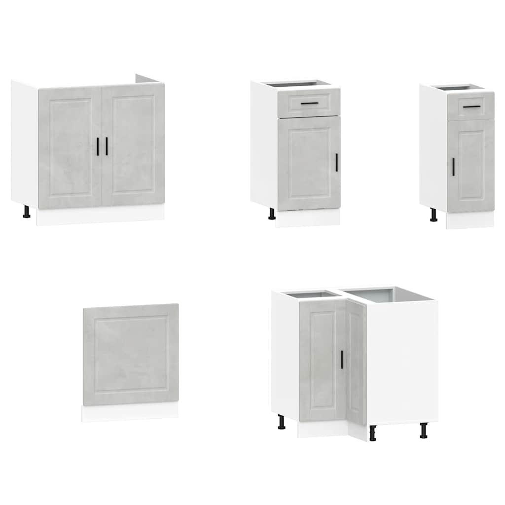 11 Piece Kitchen Cabinet Set Porto Concrete Grey Engineered Wood