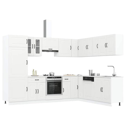 14 Piece Kitchen Cabinet Set Kalmar White Engineered Wood