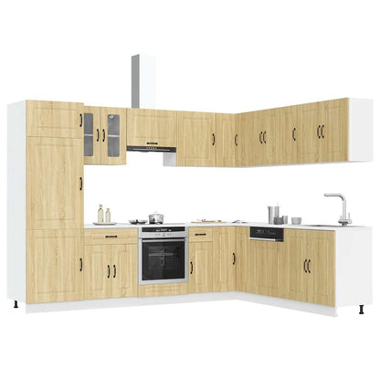 14 Piece Kitchen Cabinet Set Kalmar Sonoma Oak Engineered Wood