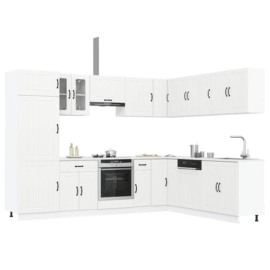 14 Piece Kitchen Cabinet Set Lucca White Engineered Wood