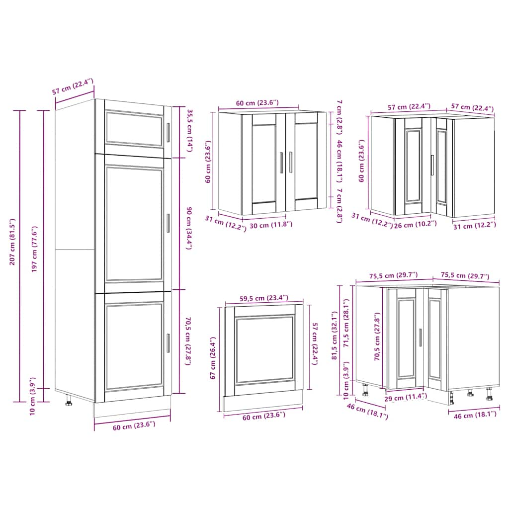 14 Piece Kitchen Cabinet Set Porto Gloss White Engineered Wood