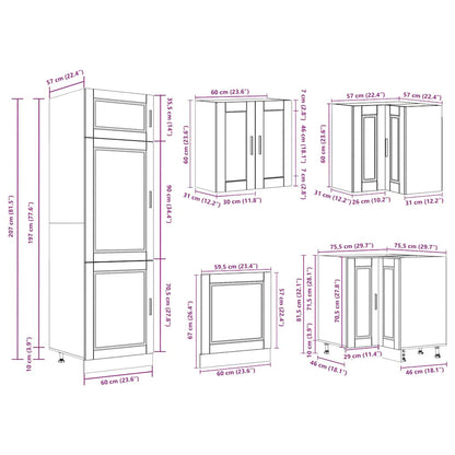 14 Piece Kitchen Cabinet Set Porto Gloss White Engineered Wood