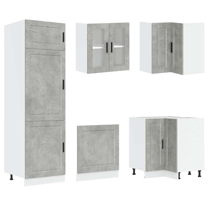 14 Piece Kitchen Cabinet Set Porto Concrete Grey Engineered Wood