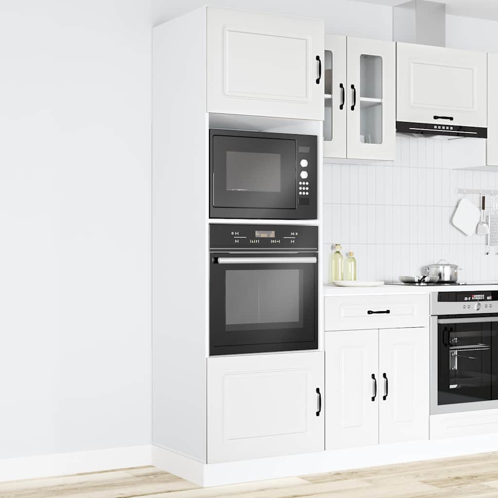 Oven Cabinets 2 pcs Lucca White Engineered Wood