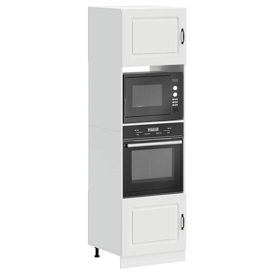 Oven Cabinets 2 pcs Lucca White Engineered Wood