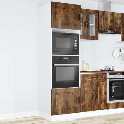 Oven Cabinets 2 pcs Lucca Smoked Oak Engineered Wood