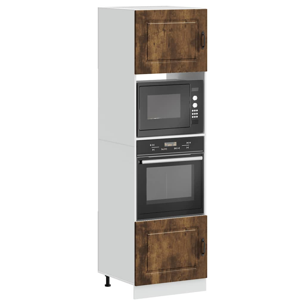 Oven Cabinets 2 pcs Lucca Smoked Oak Engineered Wood