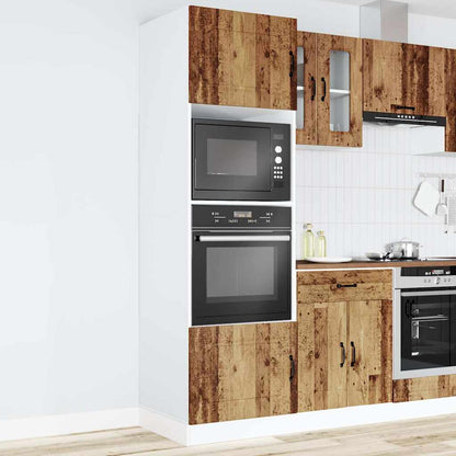 Oven Cabinets 2 pcs Lucca Old Wood Engineered Wood