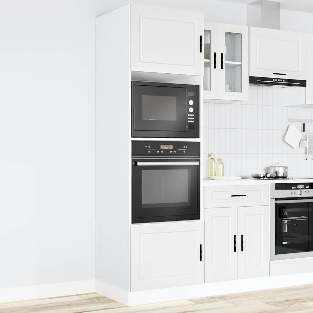 Oven Cabinets 2 pcs Porto White Engineered Wood