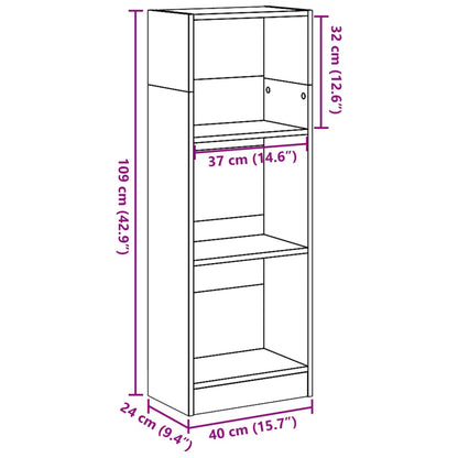 Bookcase Sonoma Oak 40x24x109 cm Engineered Wood