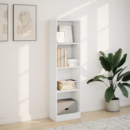 Bookcase White 40x24x143 cm Engineered Wood