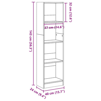 Bookcase Sonoma Oak 40x24x143 cm Engineered Wood