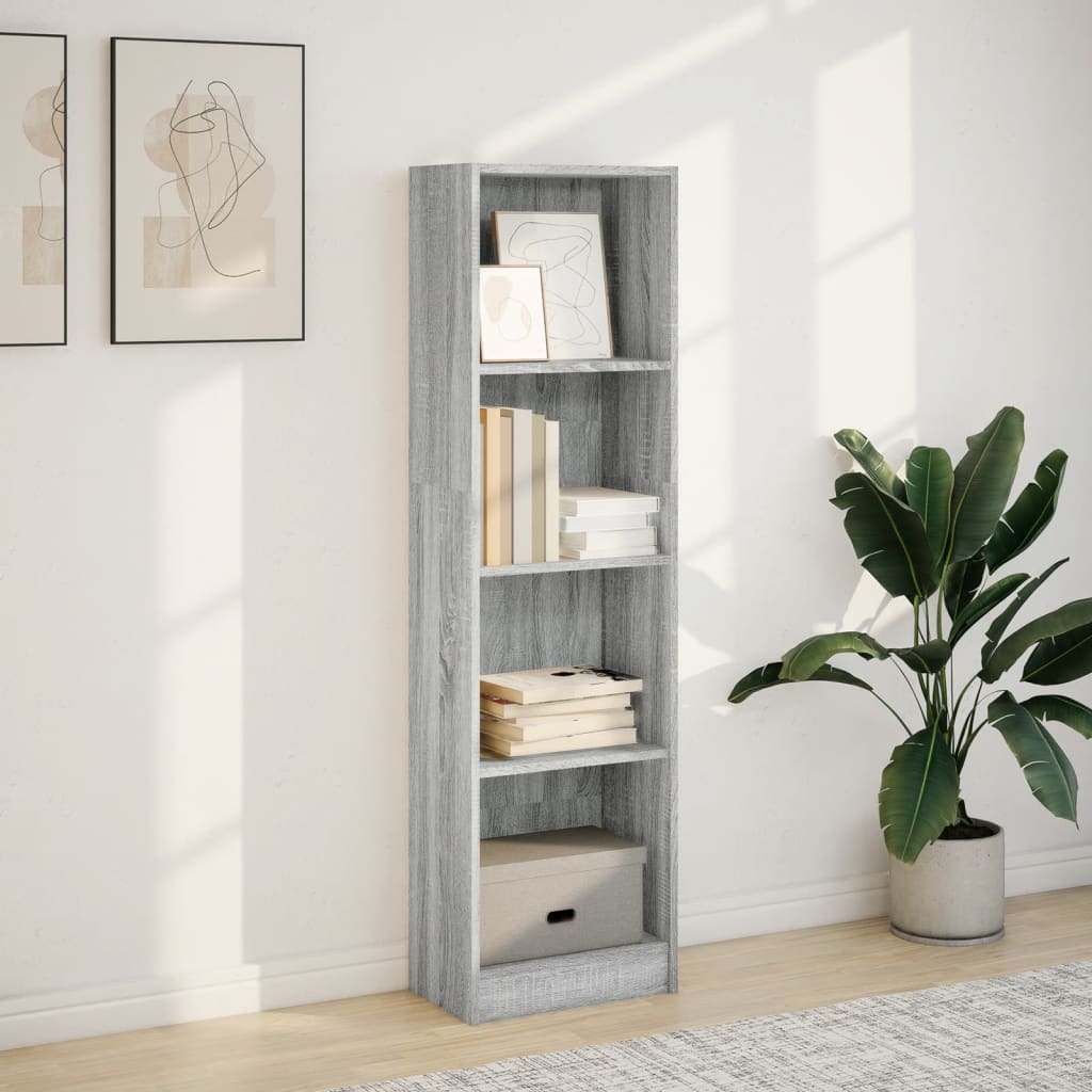 Bookcase Grey Sonoma 40x24x143 cm Engineered Wood