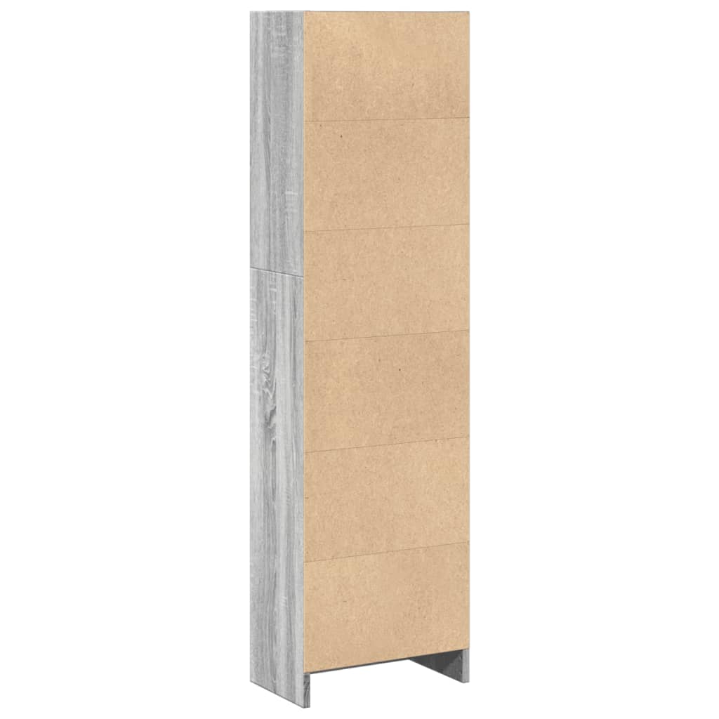 Bookcase Grey Sonoma 40x24x143 cm Engineered Wood