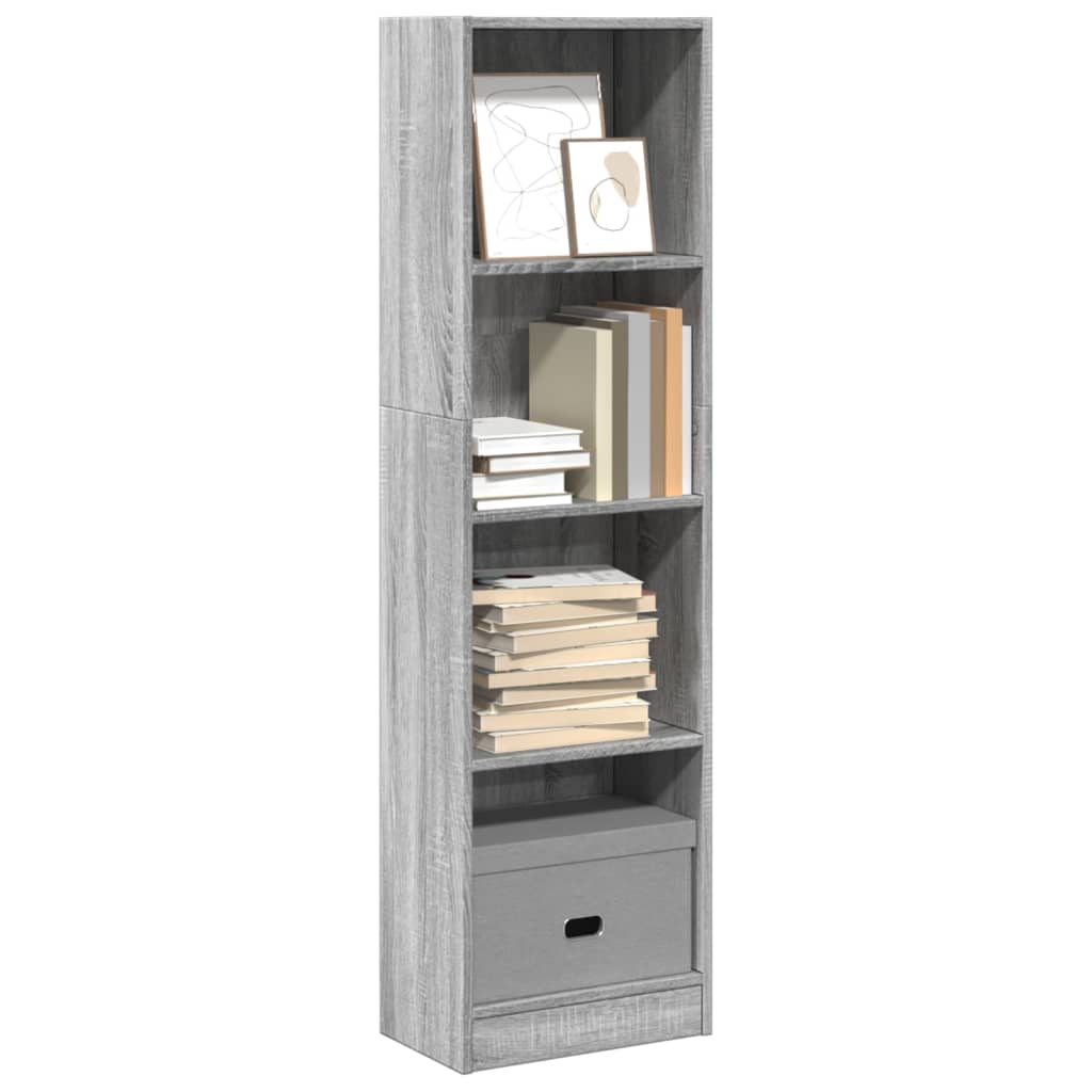 Bookcase Grey Sonoma 40x24x143 cm Engineered Wood