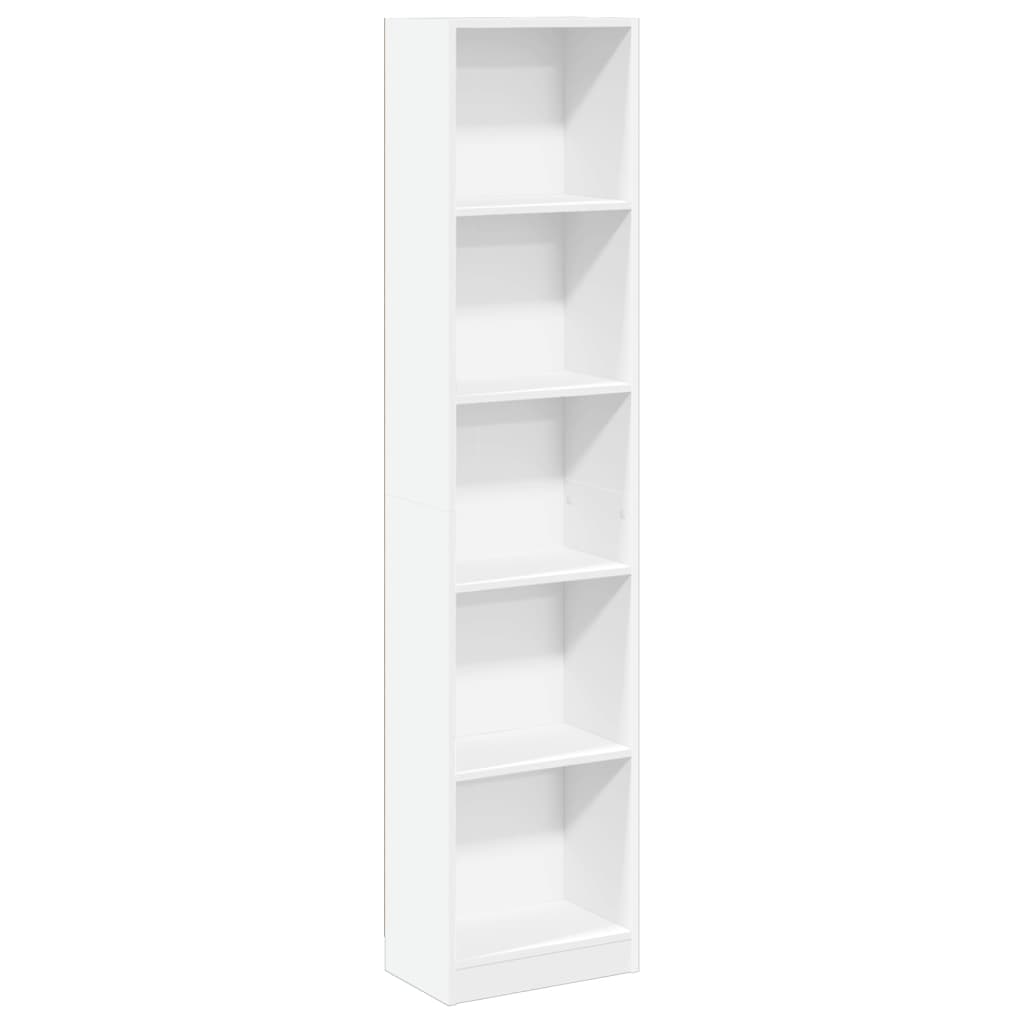 Bookcase White 40x24x176 cm Engineered Wood