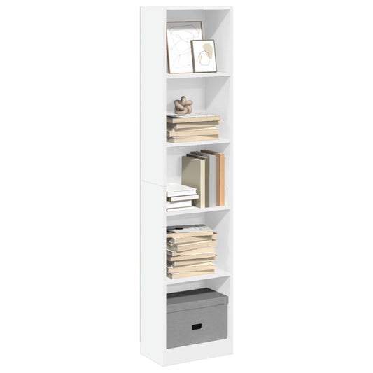 Bookcase White 40x24x176 cm Engineered Wood