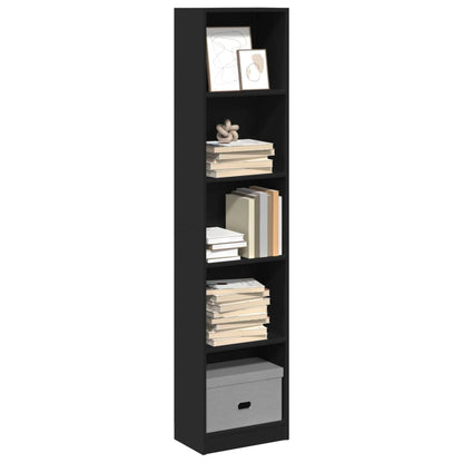 Bookcase Black 40x24x176 cm Engineered Wood