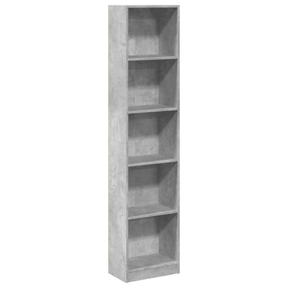 Bookcase Concrete Grey 40x24x176 cm Engineered Wood