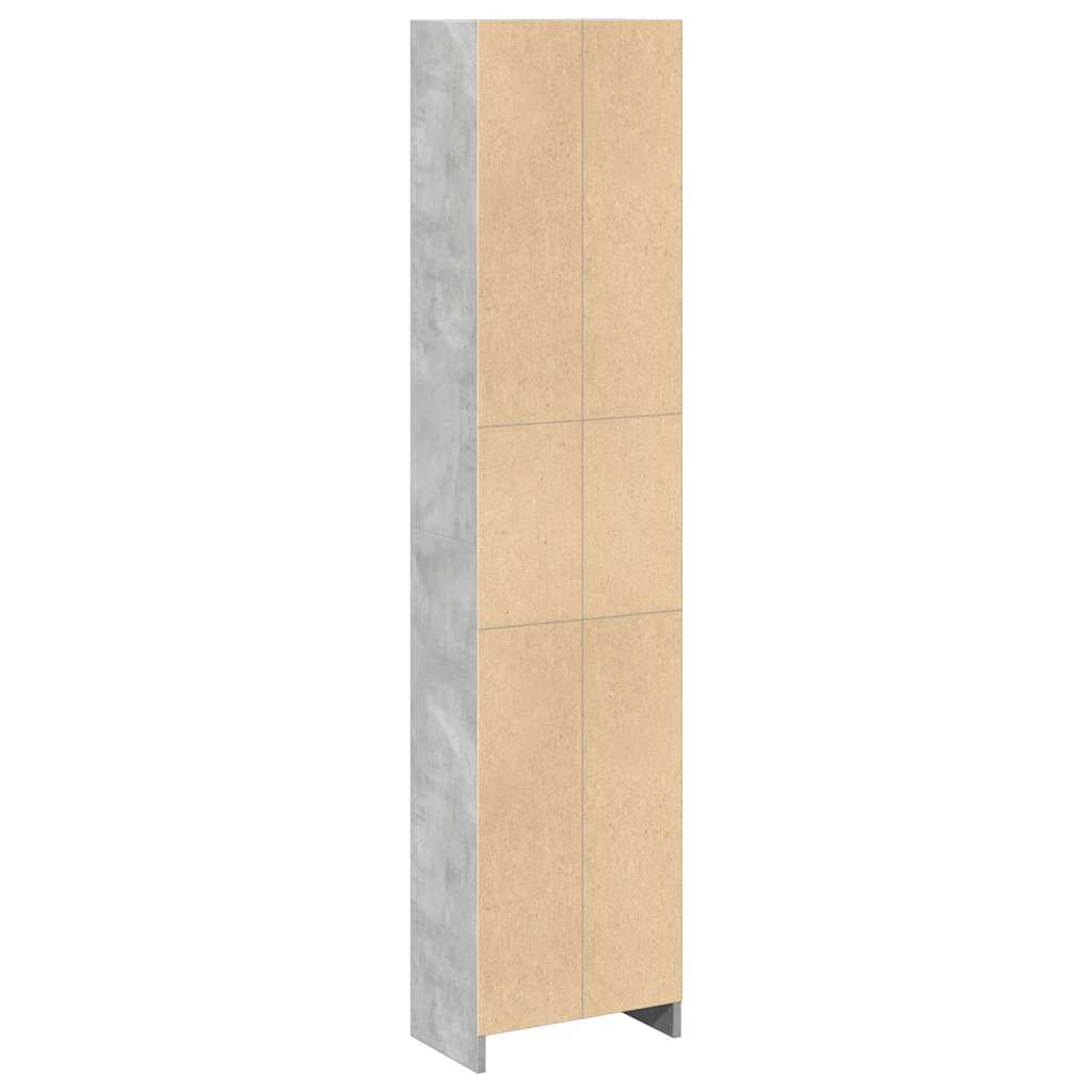 Bookcase Concrete Grey 40x24x176 cm Engineered Wood