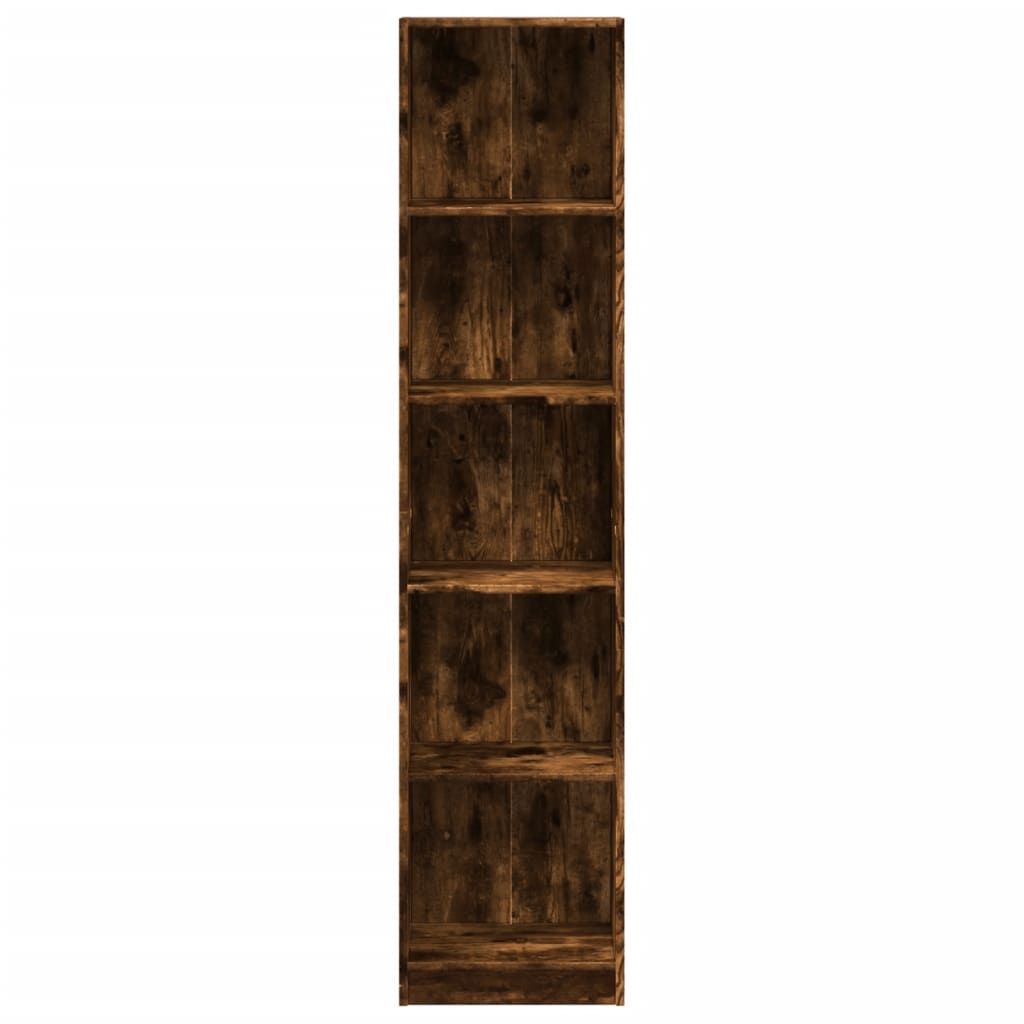 Bookcase Smoked Oak 40x24x176 cm Engineered Wood