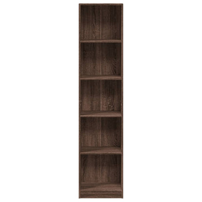 Bookcase Brown Oak 40x24x176 cm Engineered Wood